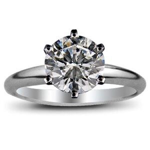 Elegant 925Silver & Moissanite Solitaire Ring size 7